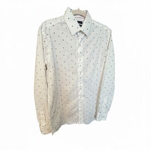 Report Collection White Shirt with Blue Floral Dots-Size 15.5/34-35 inches